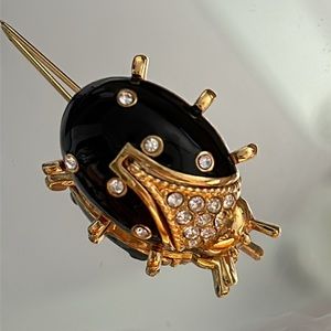 Black and clear crystal golden beetle